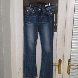 Miss Me Women’s Dark Blue Bootcut Jeans Size 28x32 | Embellished Denim.